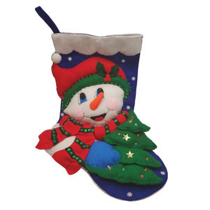 907 Creations By Ca'Trena Felt Snowman Stocking